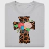 Leopard Floral Cross DTF Transfer