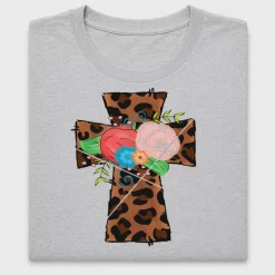 Leopard Floral Cross DTF Transfer