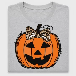 Leopard Bow Pumpkin Face DTF Transfer