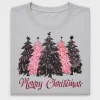 Pink Christmas Trees Merry Christmas DTF Transfer