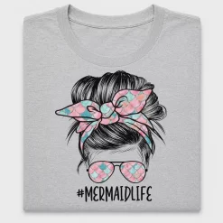Mermaid Life Messy Bun DTF Transfer