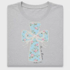 Floral Pearl Cross DTF Transfer