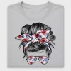 Floral Messy Bun Girl DTF Transfer