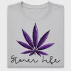 Stoner Life Purple Cannabis Leaf DTF Transfer