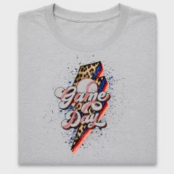Game Day Lightning Leopard Baseball DTF Transfer