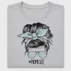 Mama Messy Bun Cow Print DTF Transfer