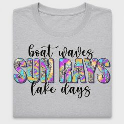 Boat Waves Sun Rays Lake Days DTF Transfer