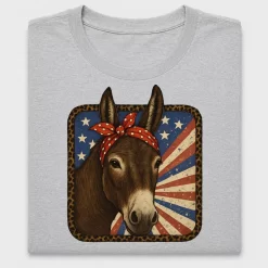 Western Donkey Patriotic DTF Transfer