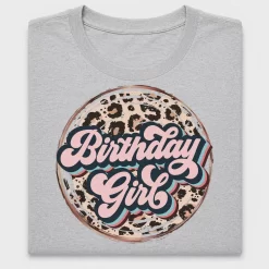 Retro Birthday Girl Leopard DTF Transfer