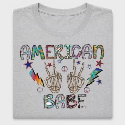 American Babe Peace Hand DTF Transfer