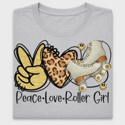Retro Roller Girl Peace Love DTF Transfer