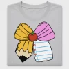 Teacher Pencil Bow DTF Transfer