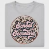 School Secretary Leopard Circle DTF Transfer