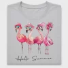 Hello Summer Flamingo DTF Transfer
