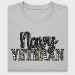 Navy Veteran DTF Transfer with Camo Leopard Design