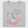Retro Free and Brave Eagle DTF Transfer