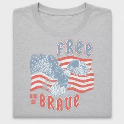Retro Free and Brave Eagle DTF Transfer