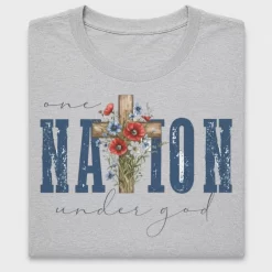 One Nation Under God Cross DTF Transfer