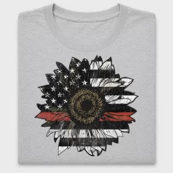Thin Red Line Sunflower DTF Transfer