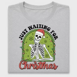 Just Waiting for Christmas Skeleton DTF Transfer