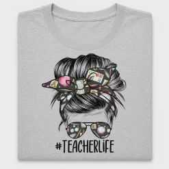 Teacher Life Messy Bun DTF Transfer