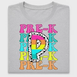 Pre-K Polka Dot Stacked Text DTF Transfer