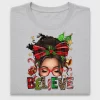 Believe Christmas Afro Girl DTF Transfer