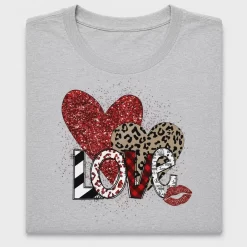 Love Glitter Heart DTF Transfer