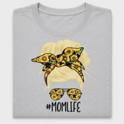 Mom Life Sunflower Messy Bun DTF Transfer