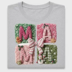 Mama Christmas Faux Embroidery DTF Transfer