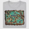 Western Leopard Turquoise DTF Transfer