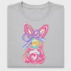 Brushstroke Pink Bunny DTF Transfer