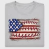 Distressed Baseball American Flag DTF Transfer