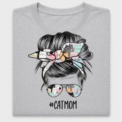 Cat Mom Messy Bun DTF Transfer