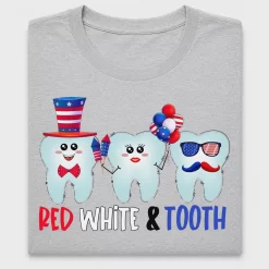 Red White & Blue Tooth Fourth of July DTF Transfer
