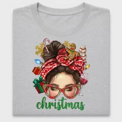 Christmas Messy Bun DTF Transfer