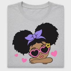 Afro Girl Heart Sunglasses DTF Transfer