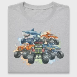 Watercolor Monster Trucks DTF Transfer