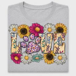 Dog Paw Love Floral DTF Transfer