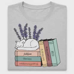 Cat Books Lavender DTF Transfer