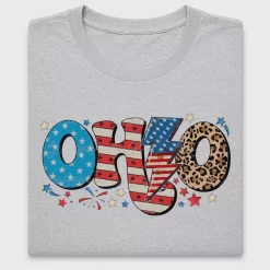 Patriotic Ohio Leopard DTF Transfer