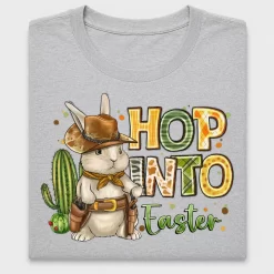 Western Cowboy Bunny Hop Into Easter DTF Transfer