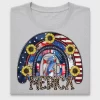 Patriotic Sunflower Rainbow DTF Transfer