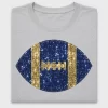 Blue Gold Football Sequin DTF Transfer