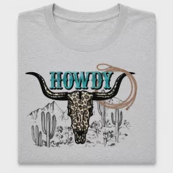 Howdy Longhorn Western DTF Transfer