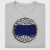 Navy Gold Leopard Circle DTF Transfer