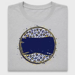 Navy Gold Leopard Circle DTF Transfer
