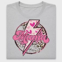 Mama Pink Heart Lightning Bolt DTF Transfer