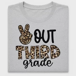 Peace Out Third Grade Leopard DTF Transfer