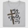 My Savior Lives Leopard Cross DTF Transfer